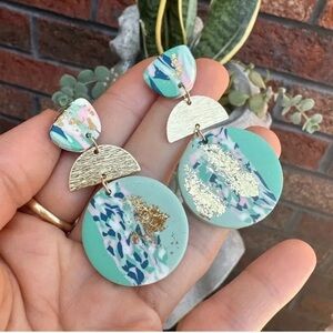 Turquoise Gold Dangle Earrings